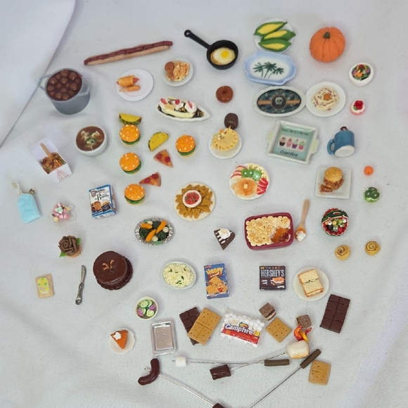 Source Unknown Other - 71 Piece Doll House Miniature Food Snack Dishes Lot